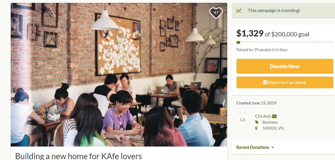 Đào Chi Anh: 'Tôi hiểu sự nhạy cảm khi gọi vốn cộng đồng cho dự án xây dựng lại The KAfe'