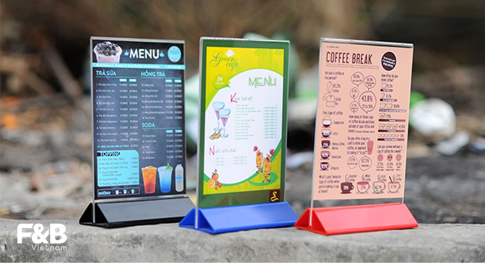 menu quán trà sữa để bàn