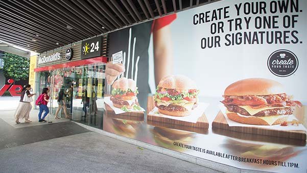 menu cua McDonald’s