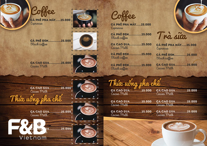 Hình minh họa menu đồ uống
