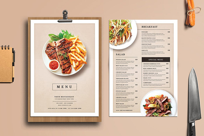 Thiết kế menu nhà hàng