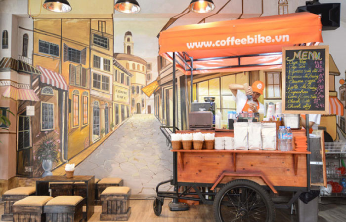 Quán Cafe Xe Đẩy Có Chỗ Ngồi