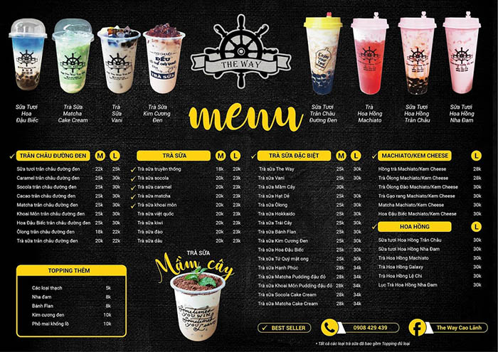 Menu Quán Trà Sữa