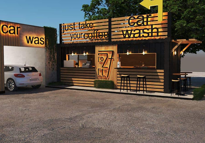 Mô Hình Quán Cafe Rửa Xe Ô Tô