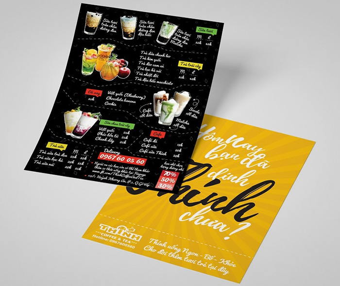 Tờ Rơi Quảng Cáo Quán Trà Sữa